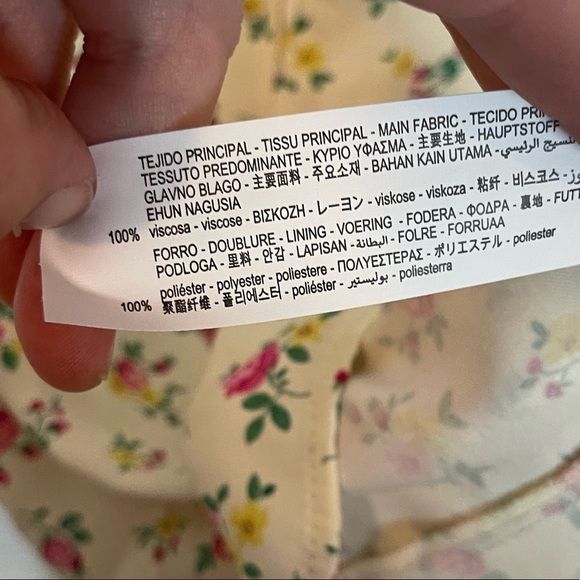 NWT ZARA Cream Micro Floral Open Back Mini Slip Dress Large Blogger Favorite - Picture 10 of 10